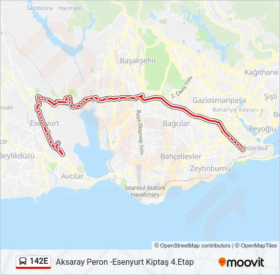 142E Bus Line Map