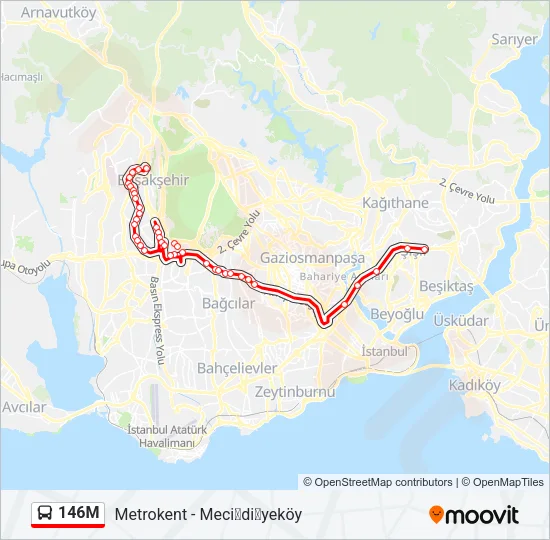 146M Bus Line Map