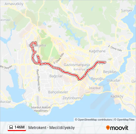 146M Bus Line Map