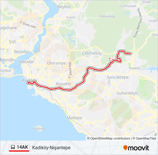 14AK bus Line Map