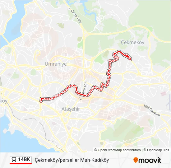 14BK Bus Line Map