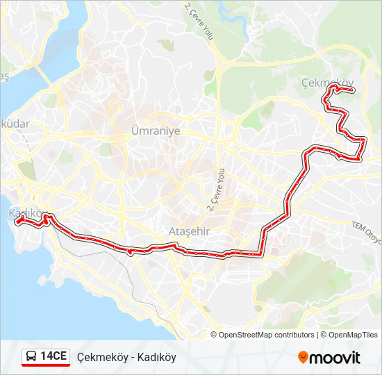 14CE Bus Line Map