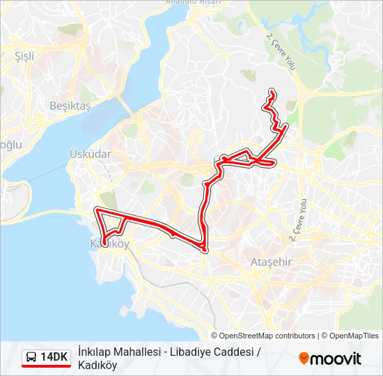 14DK Bus Line Map