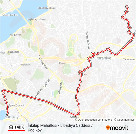 14DK Bus Line Map