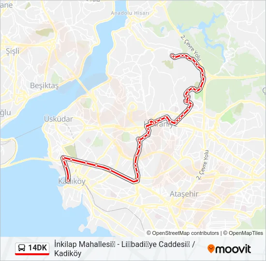 14DK Bus Line Map