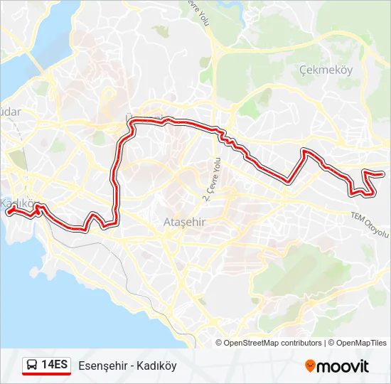 14ES Bus Line Map