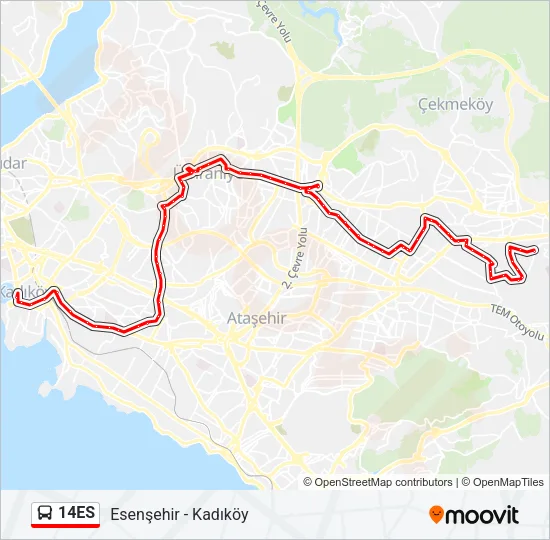 14ES Bus Line Map