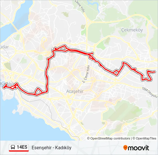 14ES Bus Line Map