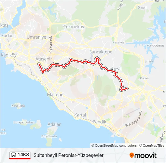 14KS Bus Line Map