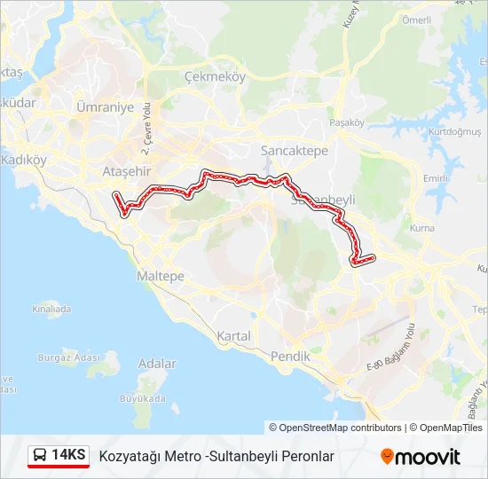 14KS Bus Line Map