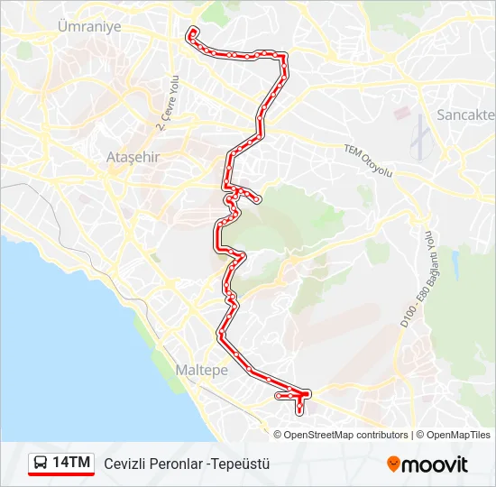 14TM Bus Line Map
