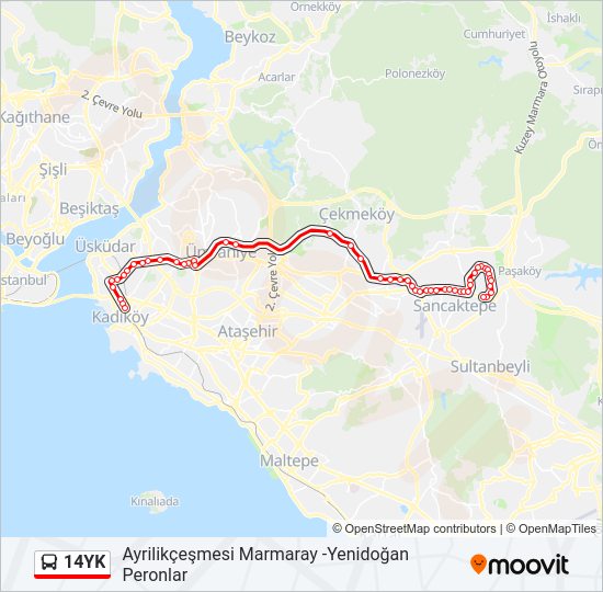 14YK bus Line Map