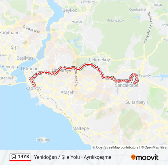 14YK Bus Line Map