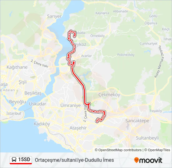 15SD Bus Line Map