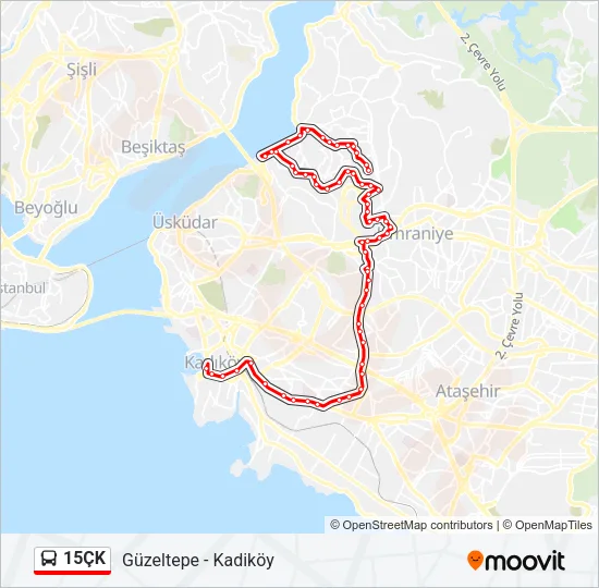 15ÇK Bus Line Map