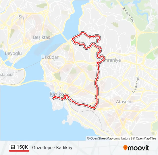15ÇK Bus Line Map