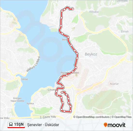 15ŞN Bus Line Map