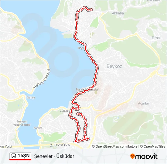 15ŞN Bus Line Map