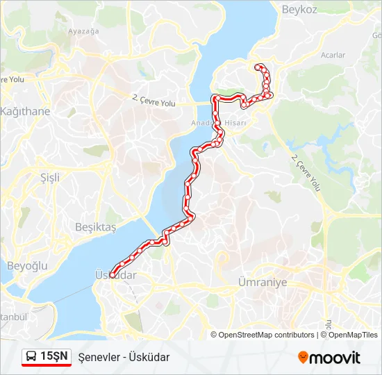 15ŞN Bus Line Map