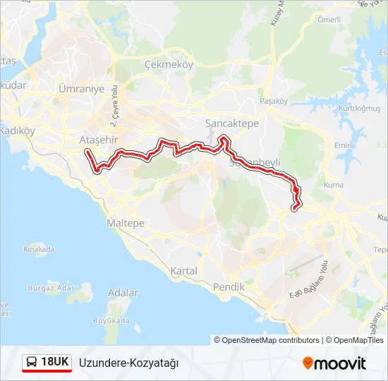 18UK Bus Line Map