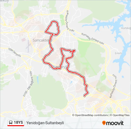 18YS Bus Line Map
