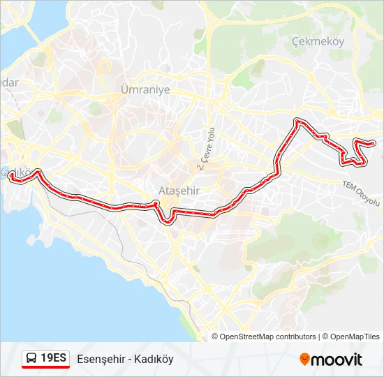 19ES Bus Line Map