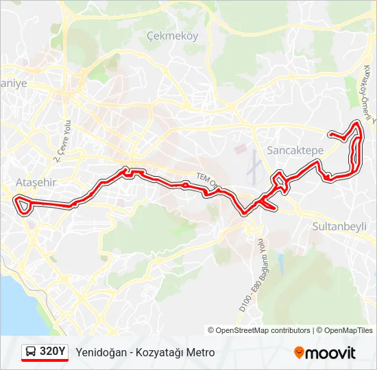 320Y Bus Line Map