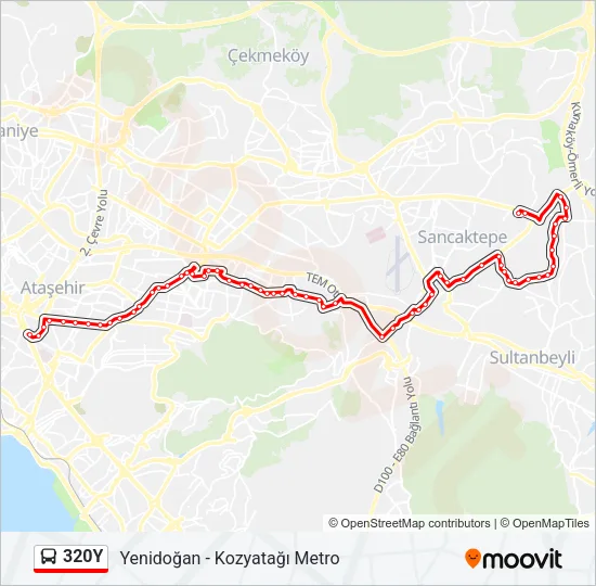 320Y Bus Line Map