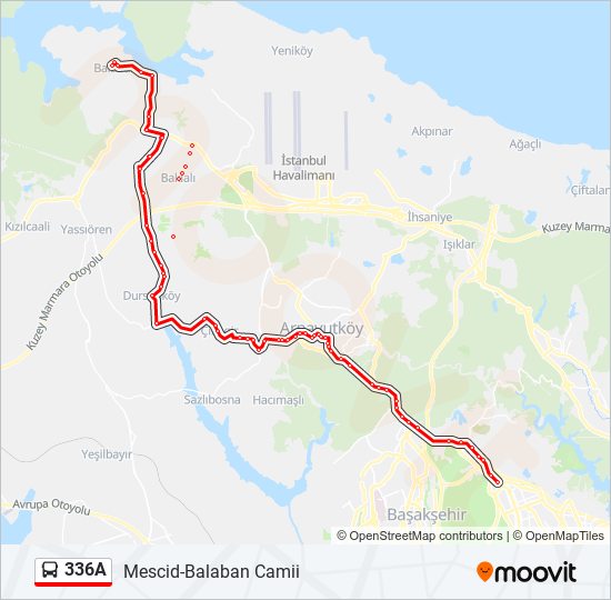 336A bus Line Map