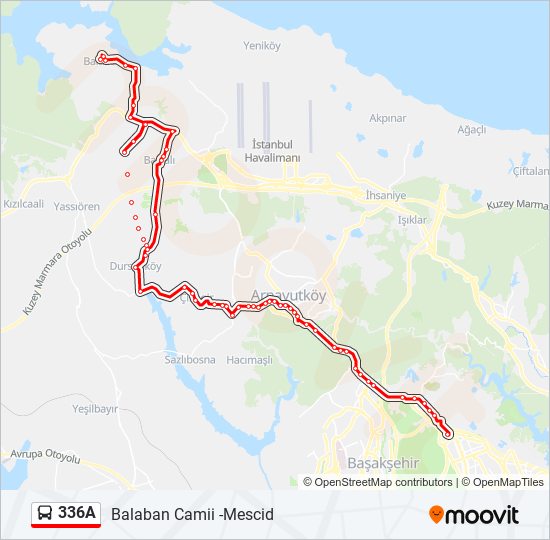 336A bus Line Map