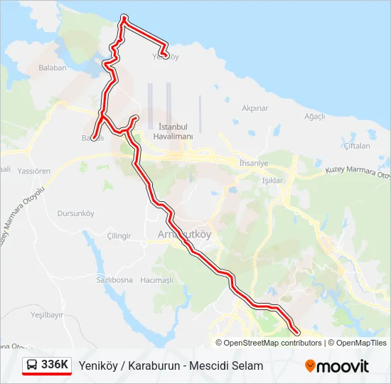 336K Bus Line Map