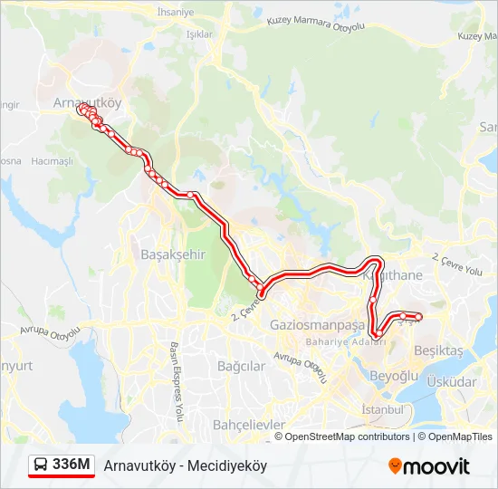 336M Bus Line Map