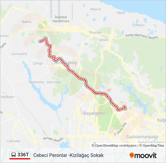336T Bus Line Map