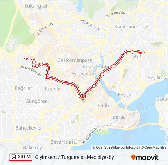33TM Bus Line Map