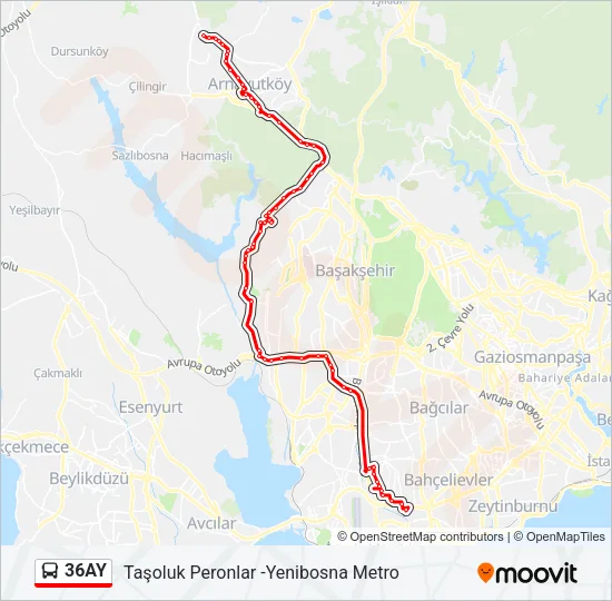 36AY Bus Line Map