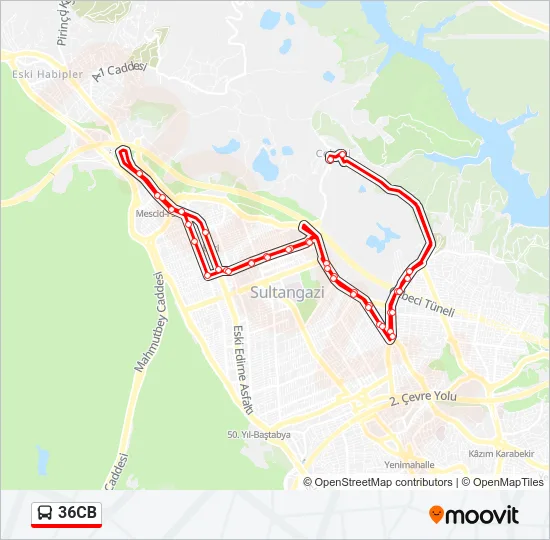 36CB Bus Line Map