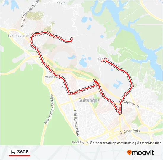 36CB Bus Line Map