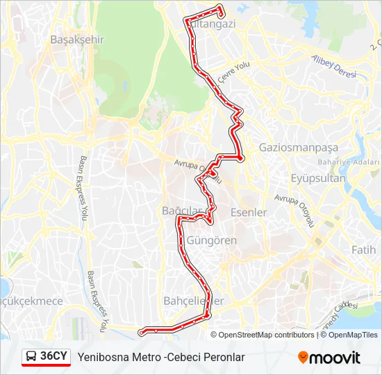 36CY Bus Line Map