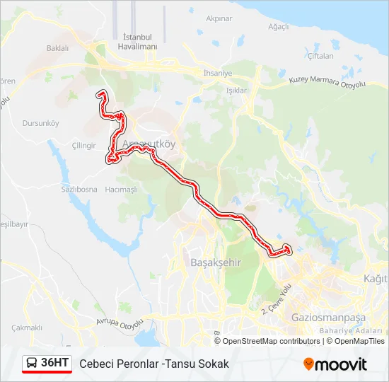 36HT Bus Line Map