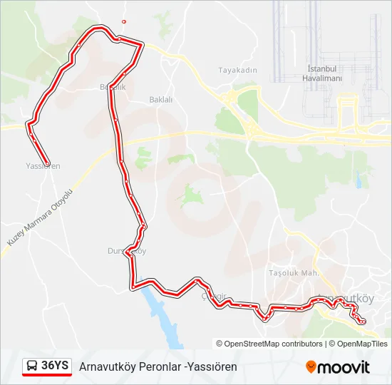 36YS Bus Line Map