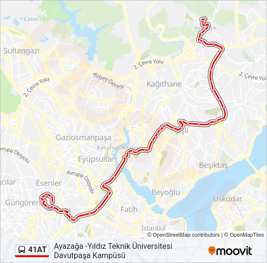 41AT Bus Line Map