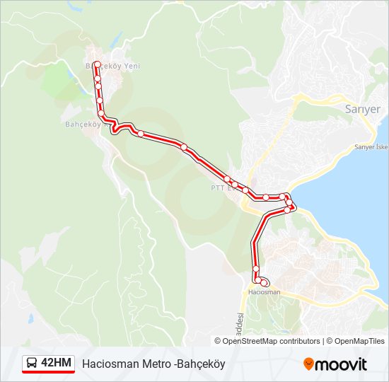 42HM otobüs Hattı Haritası