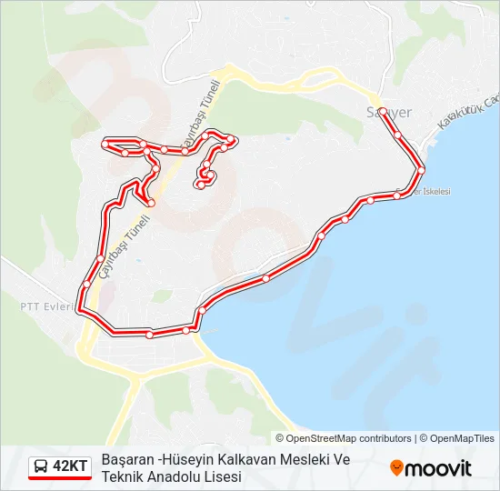 42KT Bus Line Map