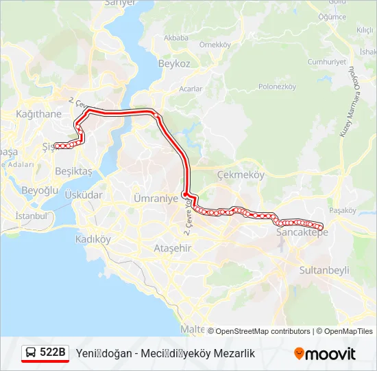 522B Bus Line Map