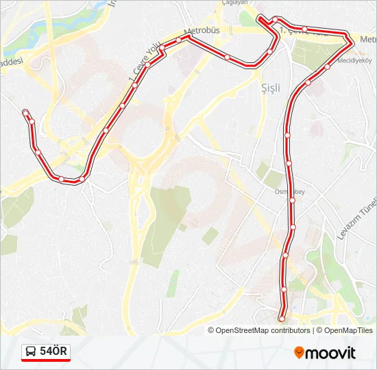 54ÖR Bus Line Map