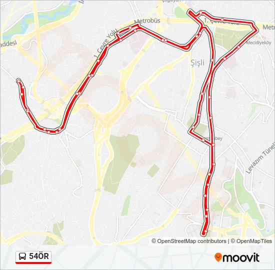 54ÖR Bus Line Map