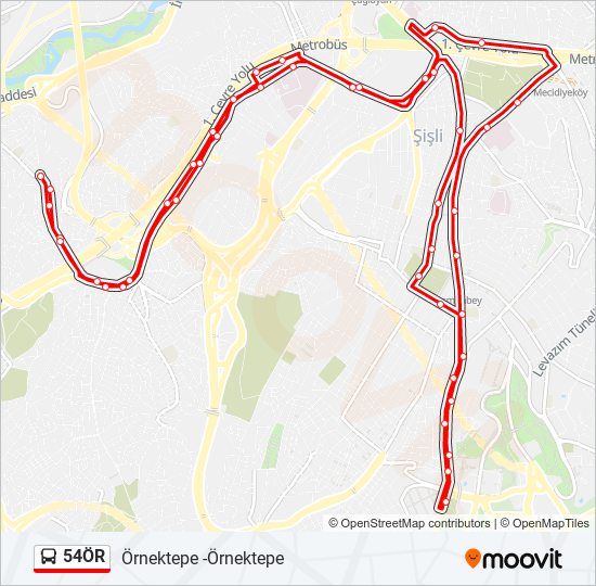 54ÖR bus Line Map