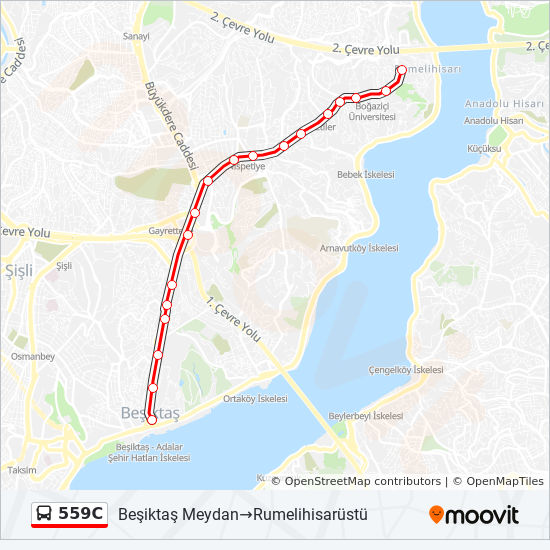 559c Route Schedules Stops Maps Park Otel Eminonu Yonu Rumelihisarustu