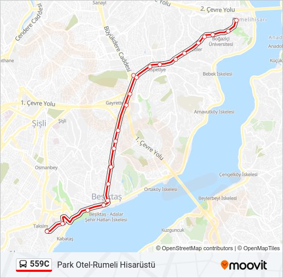 559C bus Line Map