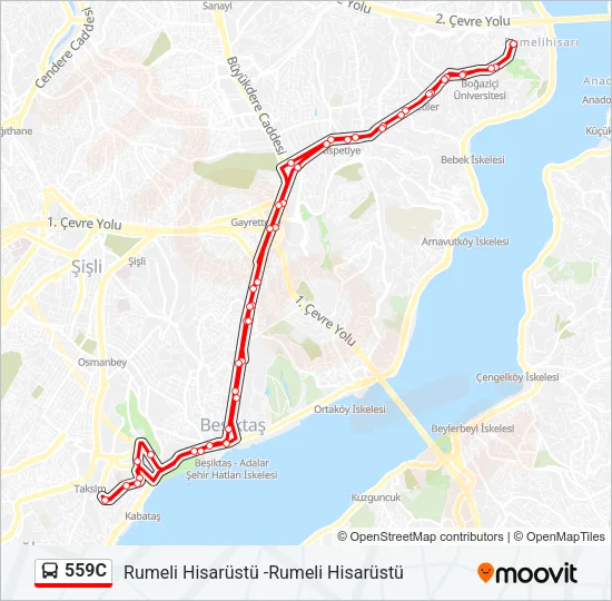 559C Bus Line Map